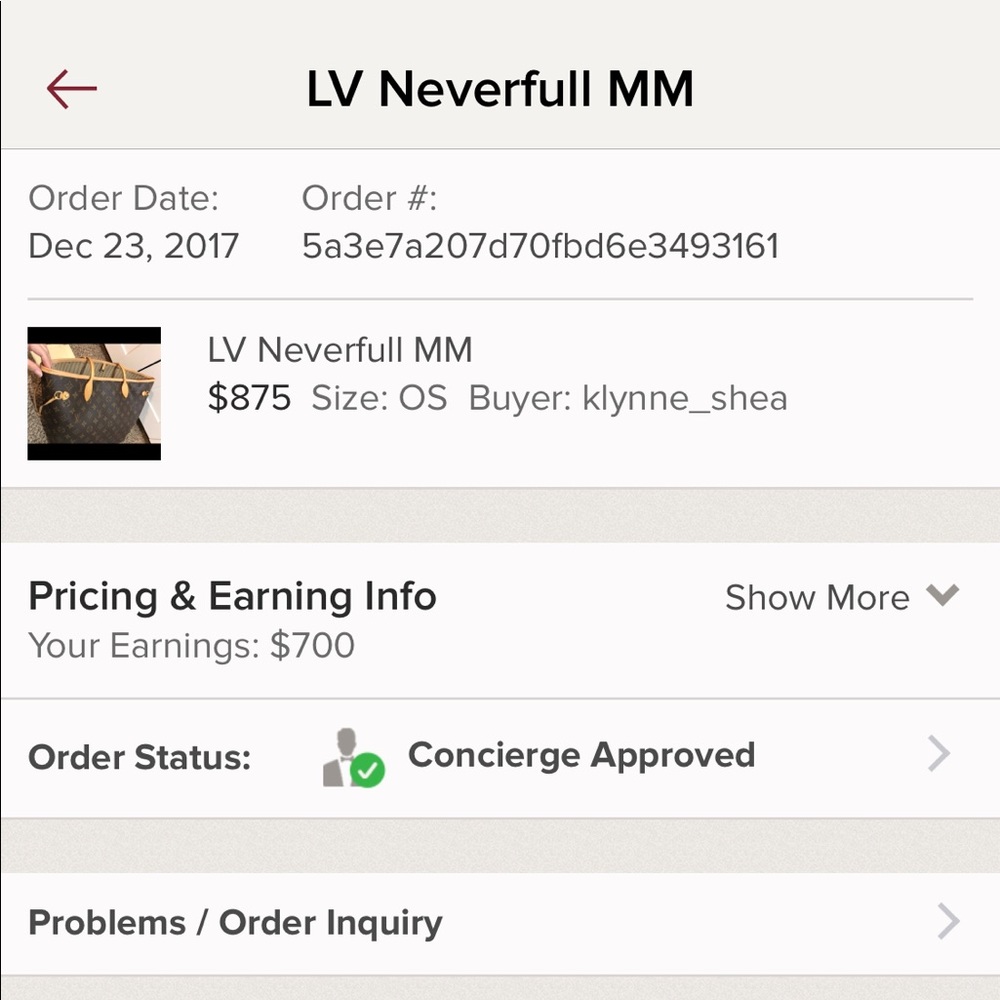 LV Neverfull MM monogram.